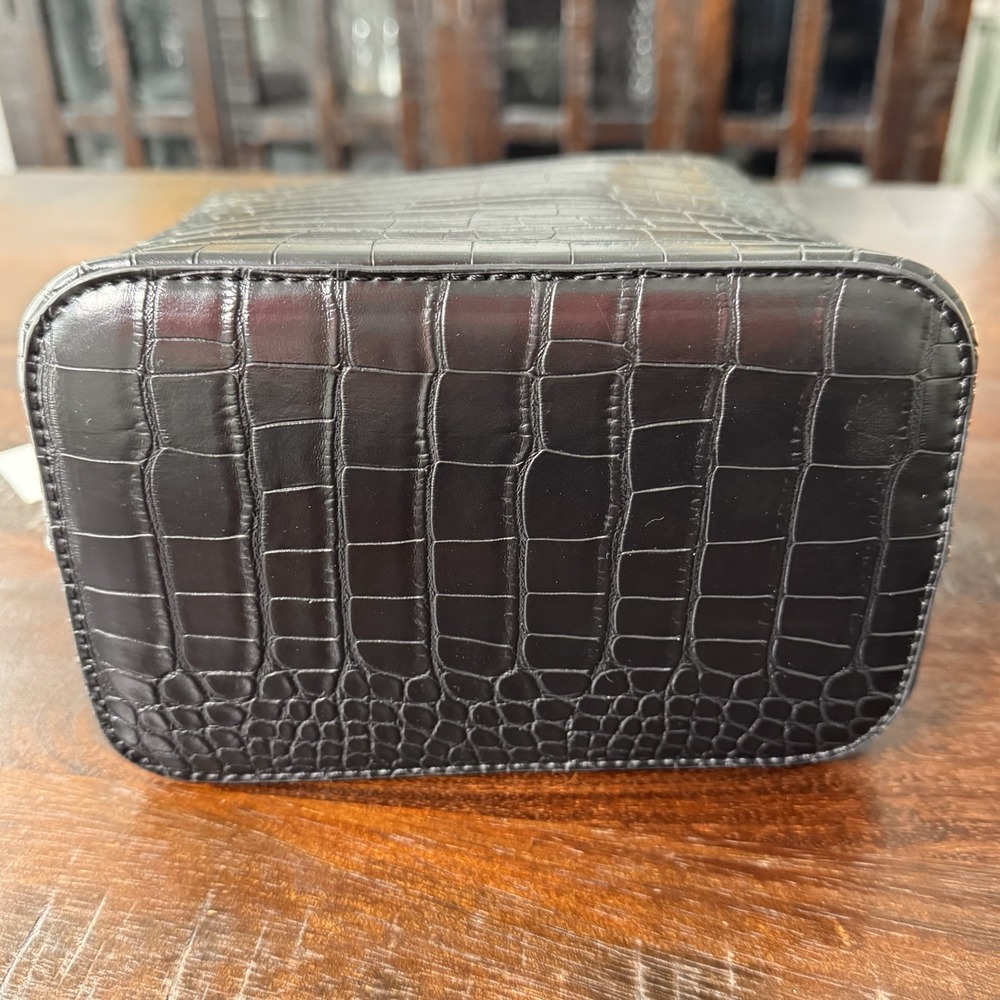 New Aota Elena Crossbody Bucket Bag‎ Black Mock Croc Vegan Leather Rachel Zoe - Picture 15 of 16